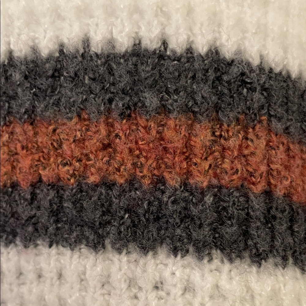Striped American Eagle sweater- Cream, Brown, Gray - Picture 3 of 3